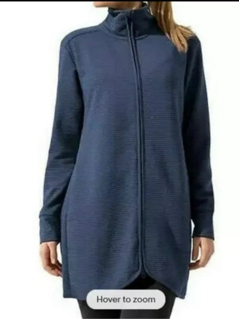 MPG Womens Full-Zip Ribbed Jacket Blue XL Polyester Blend Long Sleeve Pre-Owned - Picture 7 of 10
